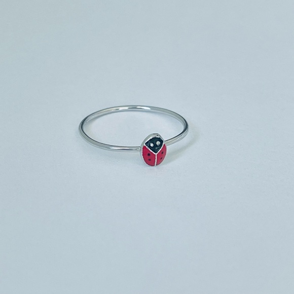Sterling Silver Tiny Ladybug Ring, Silver Rings, Love Bugs, Good Luck, Insects - Picture 5 of 13